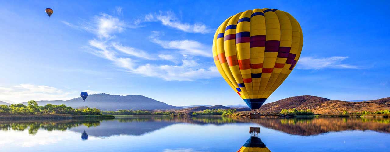Hot Air Balloon over Lake